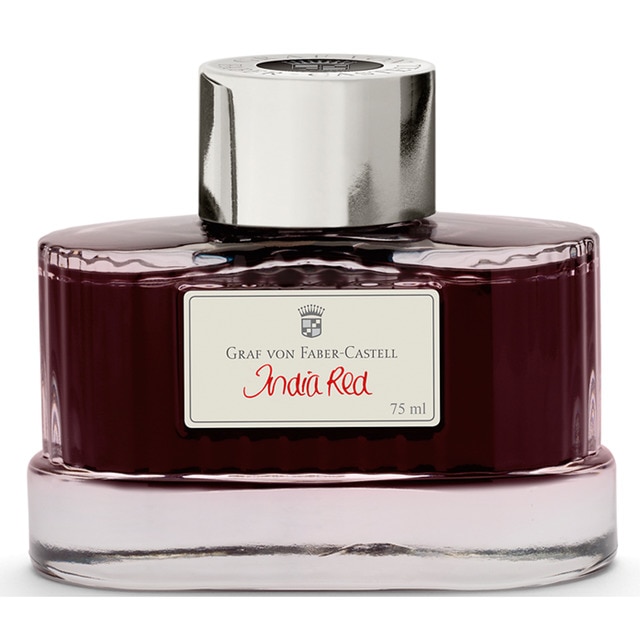 Tintero de Vidrio de 75 ml Graf von Faber-Castell Rojo Indio.