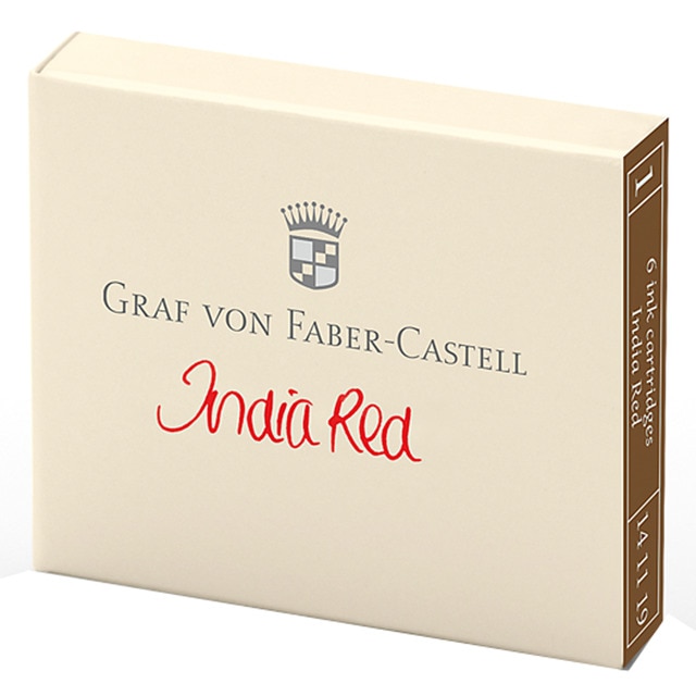 6 Cartuchos de Tinta Graf on Faber-Castell Rojo India.