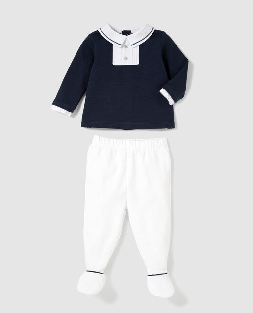 Conjunto marinheiro de bebé menino Dulces azul-marinho