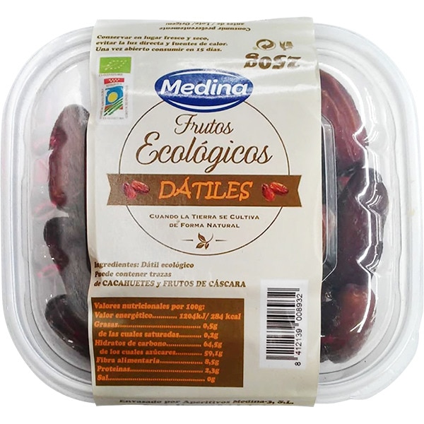 MEDINA dátilles ecológicos con hueso tarrina 250 g