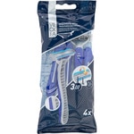 maquinilla de afeitar desechable basculante 3 hojas con vitamina E y aloe vera bolsa 4 unidades