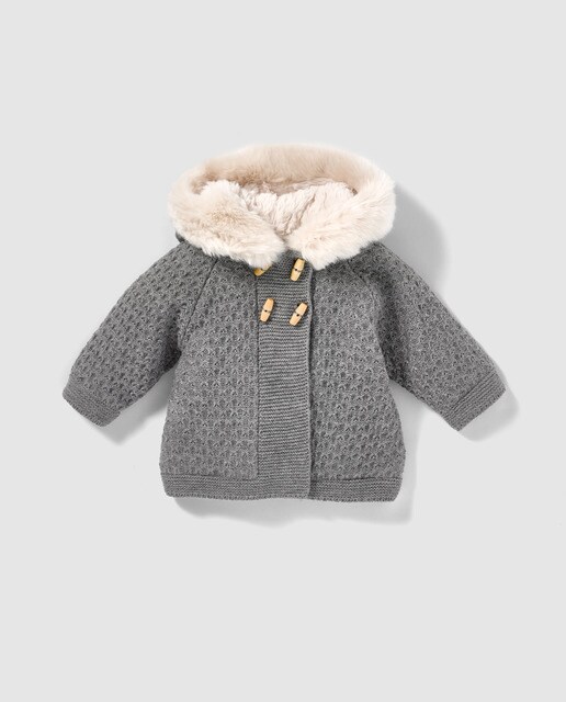 Casaco de bebé Dulces cinzento com pêlo