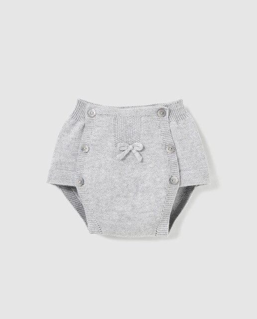 Tapa-fraldas de tricot de Recém-nascido Dulces cinzento