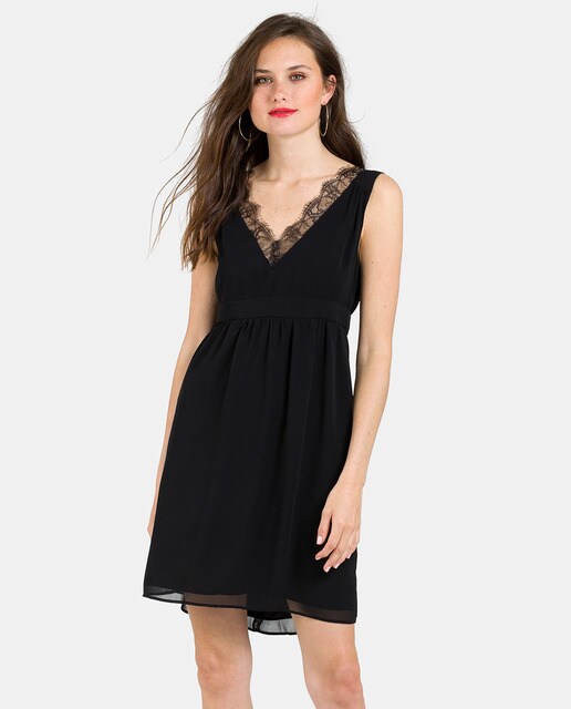 Inglés Mode · Corte Naf Dentelle Femme Robe À Noire El by7fgY6v