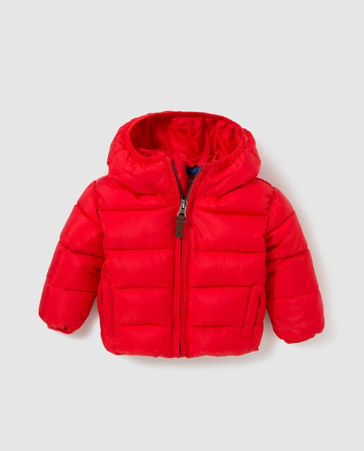 Parka curta de bebé menino Brotes vermelha