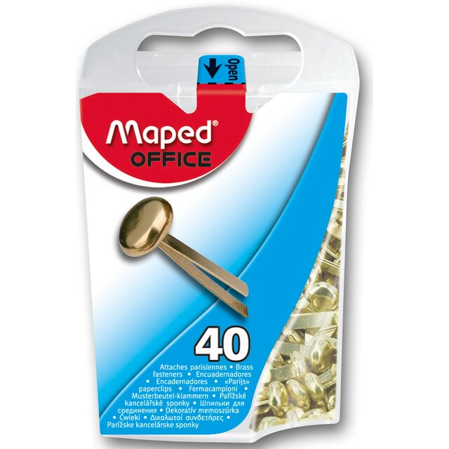 Caja de Plástico 40 Encuadernadores de 17 mm Maped