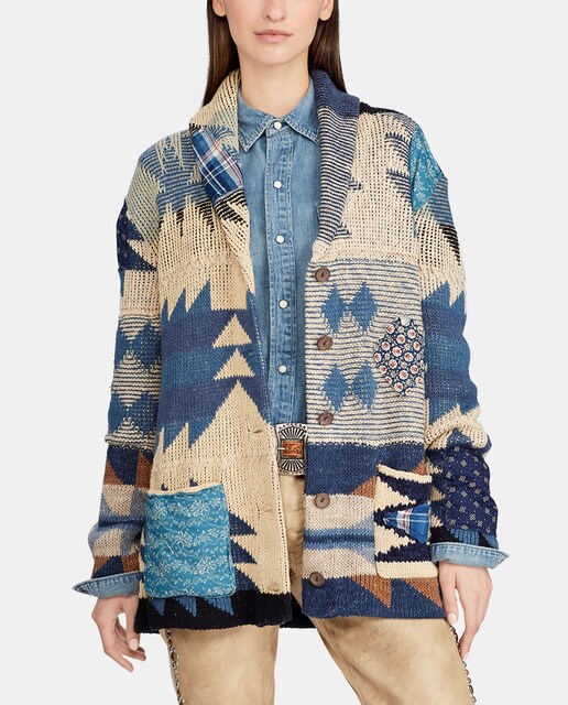 geometric print cardigan