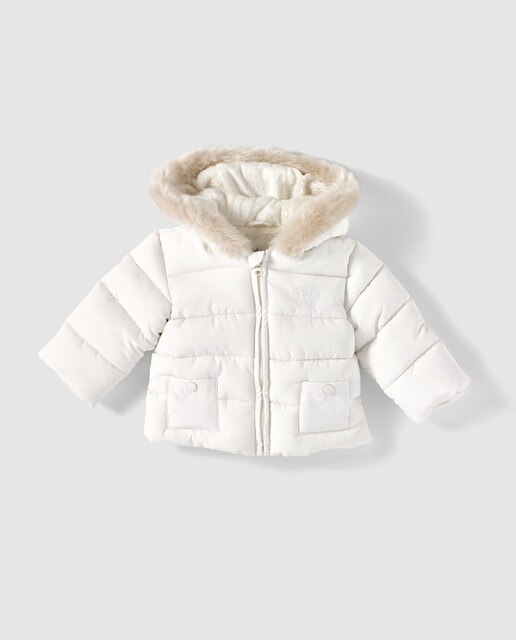Parka com pêlo de bebé Dulces branca