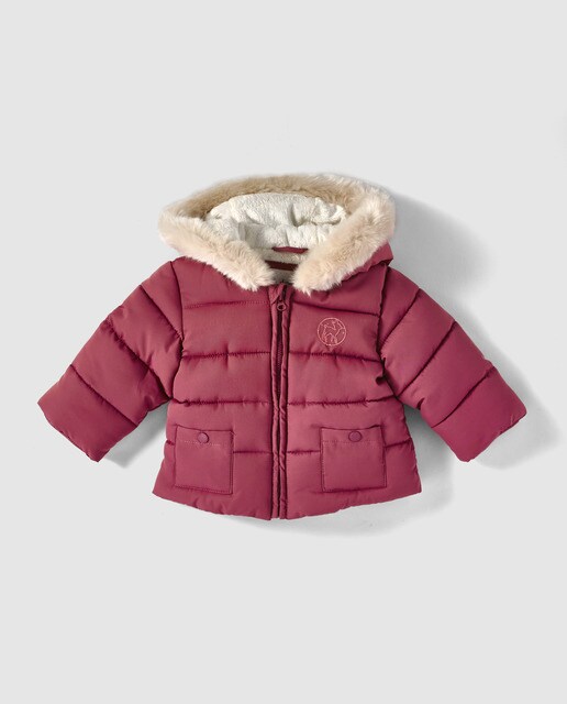 Parka com pêlo de bebé Dulces grená