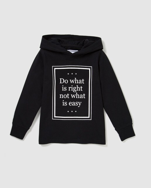 T-shirt de menino Bass preta com capuz