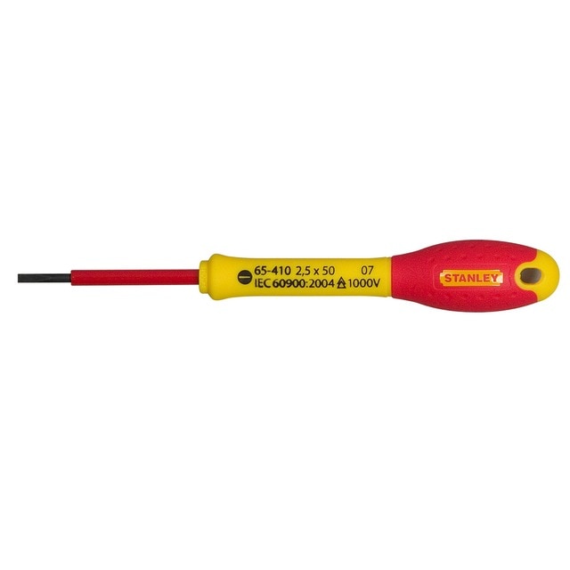 Stanley – Destornillador de electricista con mango bimaterial.