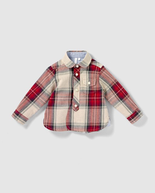 Camisa de bebé menino Bass 10 aos quadrados bicolor