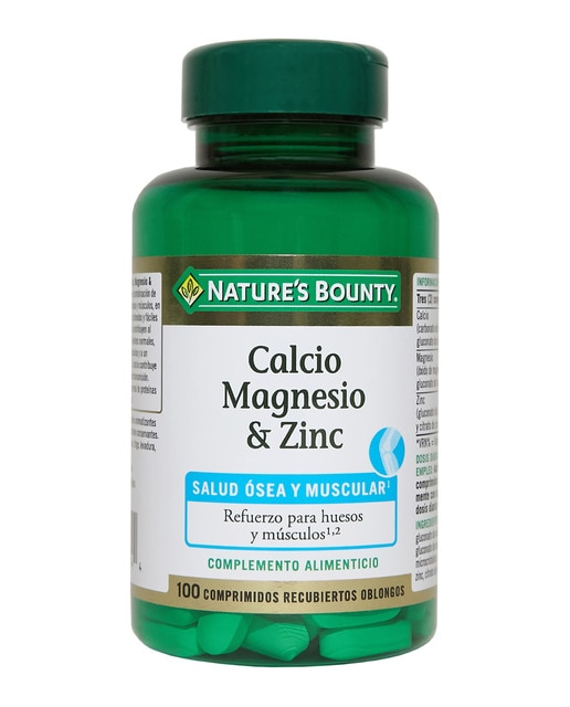 100 Comprimidos Calcio, Magnesio & Zinc Nature's Bounty