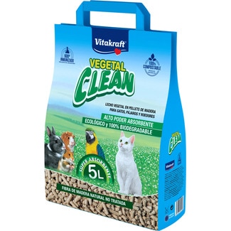 VITAKRAFT Vegetal Clean lecho vegetal en pellets de madera para mascotas envase 5 l