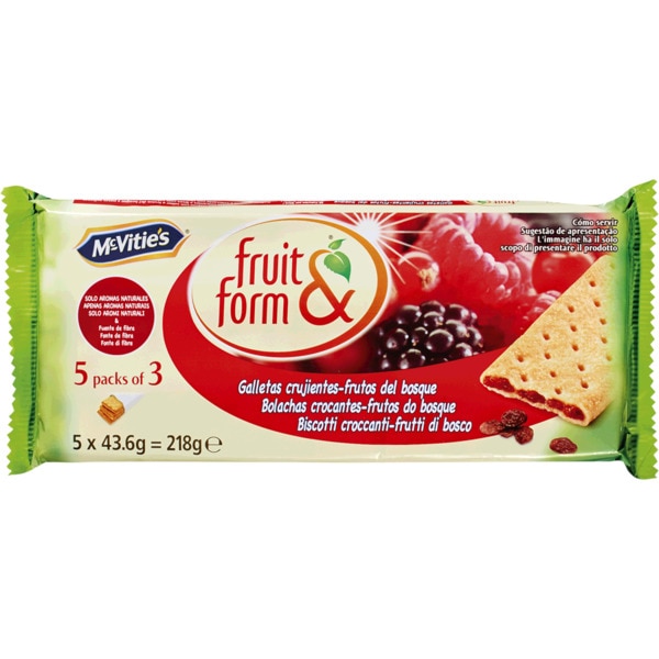 Bolachas Recheadas com Frutos do Bosque embalagem 218 g