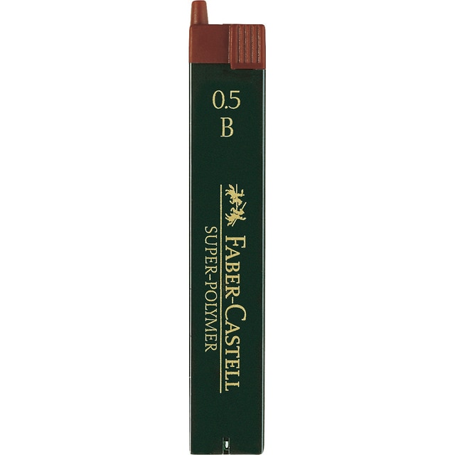 Minas Finas SUPER-POLYMER 0,5 mm Graduación B Faber Castell Negro.