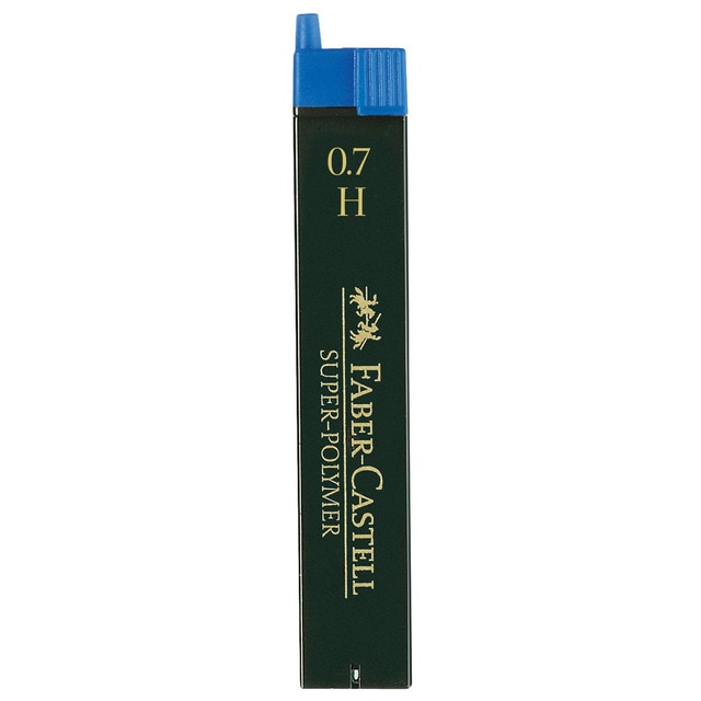 Minas Finas SUPER-POLYMER 0,7 mm Graduación 2H Faber Castell Negro.