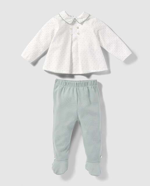 Conjunto combinado de bebé Dulces verde