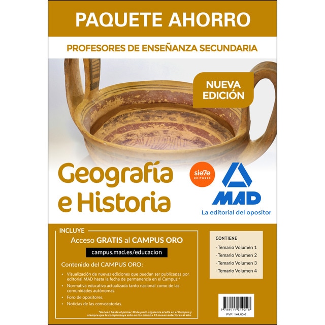 Paquete ahorro geografía e historia. Cuerpo de profesores de enseñanza secundaria