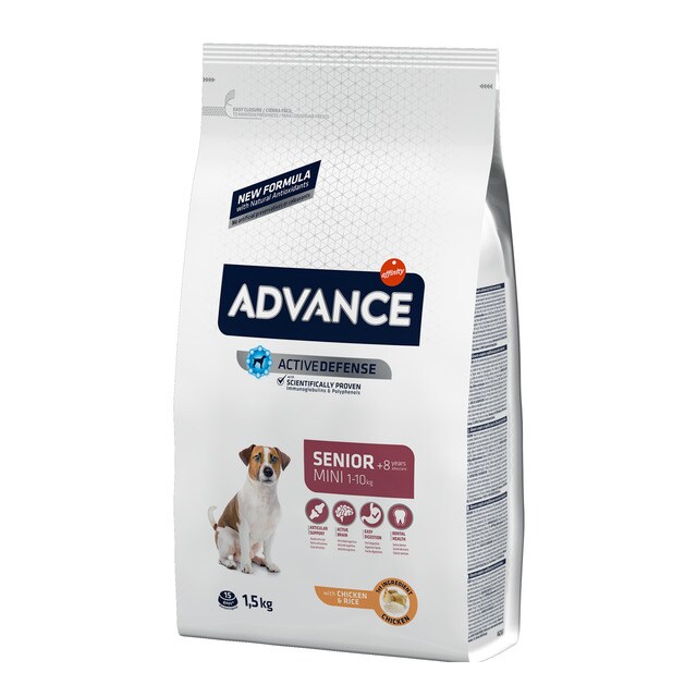 Pienso para perros Senior Advance Mini +8 pollo