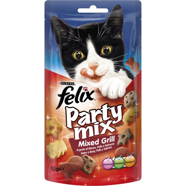 Kaufen Mixed Grill Snacks Fur Katzen Mit Rindfleisch Hahnchen Und Lachsgeschmack Behalter 60 G Felix Supermercado El Corte Ingles