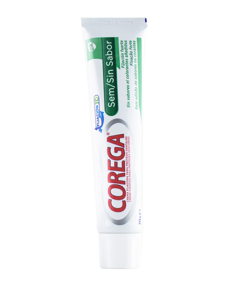 Corega - Crema Fijadora Dentaduras Postizas Sin Sabor 70 g Corega.