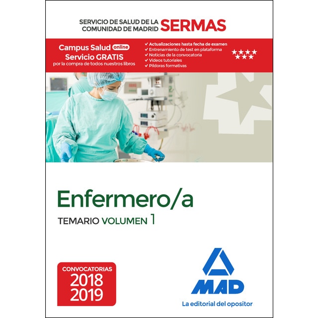 Enfermero/a del servicio de salud de la comunidad de Madrid. Temario volumen 1
