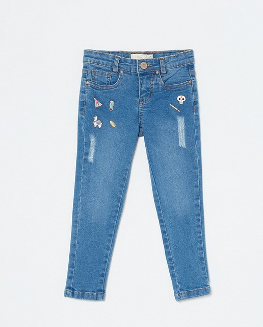 Jeans de menina Sfera com pins