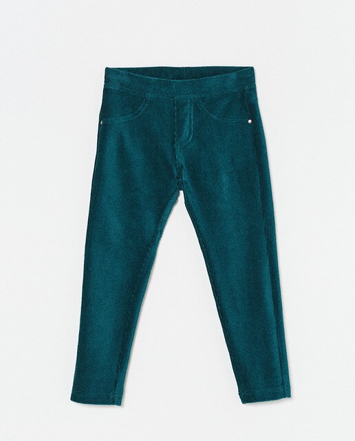 Leggings de menina Sfera em velour verdes