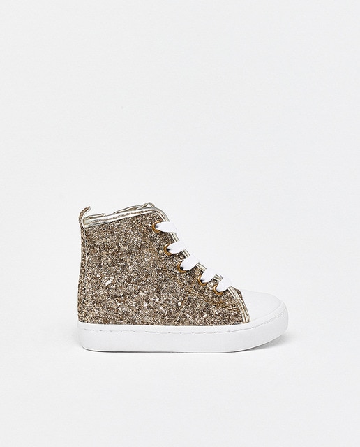 girls gold high top sneakers