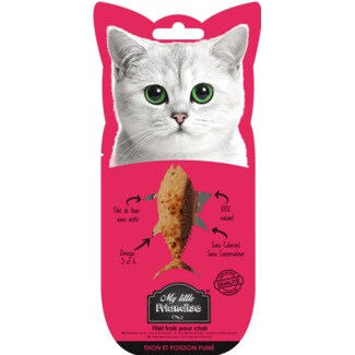 My Little Friandise Snack para Gato Filete Fresca de Atum e Peixe Fumado embalagem 30 g