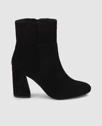 Botins de mulher Fórmula Joven em camurça pretos com tacão