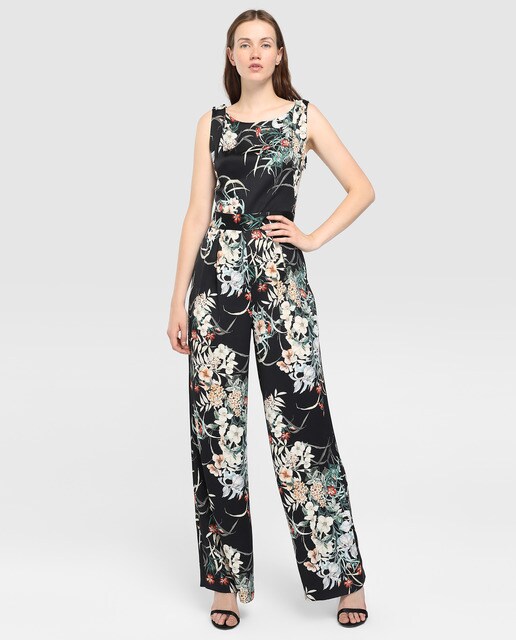 floral backless jumpsuit