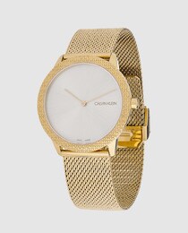 Acero Mesh De K3m22v26 Minimal Calvin Dorado Mujer Klein Reloj N0vmwn8