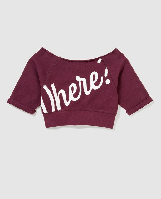 Sweatshirt cropped Belle&Rebel grená