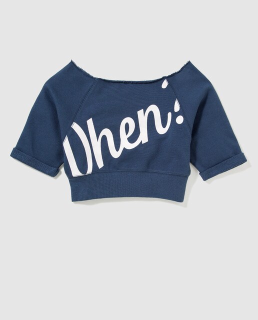 Sweatshirt cropped Belle&Rebel azul-marinho