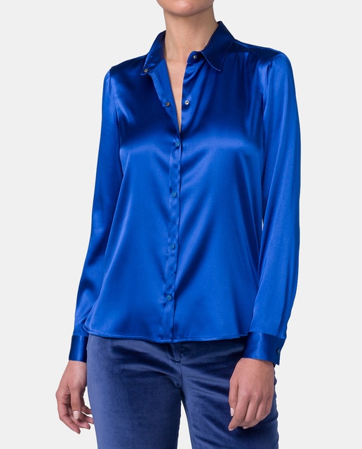 blusa azul mujer