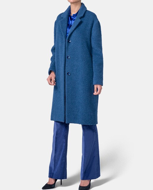 Mujer Oversize Abrigo Azul Liso En Moda · De Mirto Color qEqxnCwABd