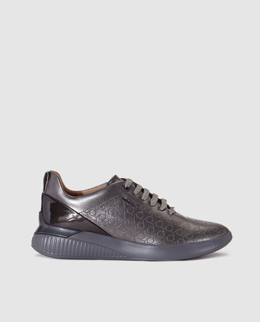 Zapatillas Mujer Geox Plata De Color Detalle Deportivas Con droCWxeQB