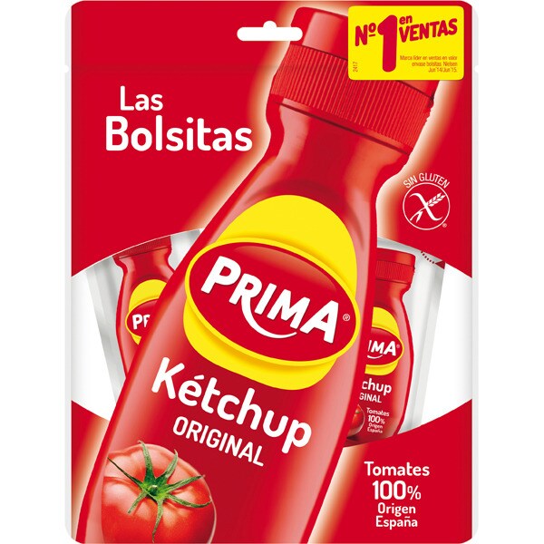 Ketchup sin gluten 15 bolsitas de 10 g envase 150 g · PRIMA · Supermercado El Corte Inglés