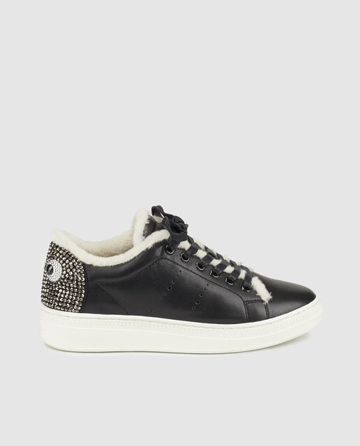 Purpurina Con De Negra Lola Deportivas Mujer Zapatillas Cruz Piel VqpUMGSz