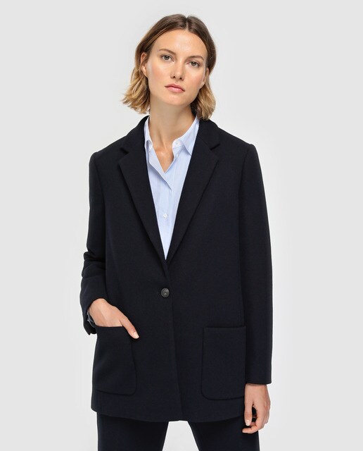 Blazer de mulher Woman Limited El Corte Inglés azul-marinho com dois bolsos