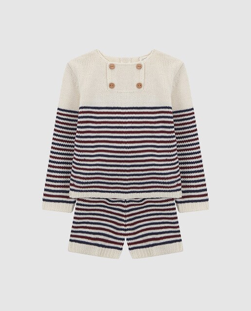 Conjunto de bebé menino Gocco às riscas