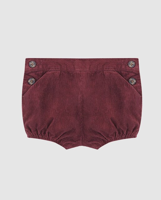 Calções de bebé menino Gocco em bombazina grená