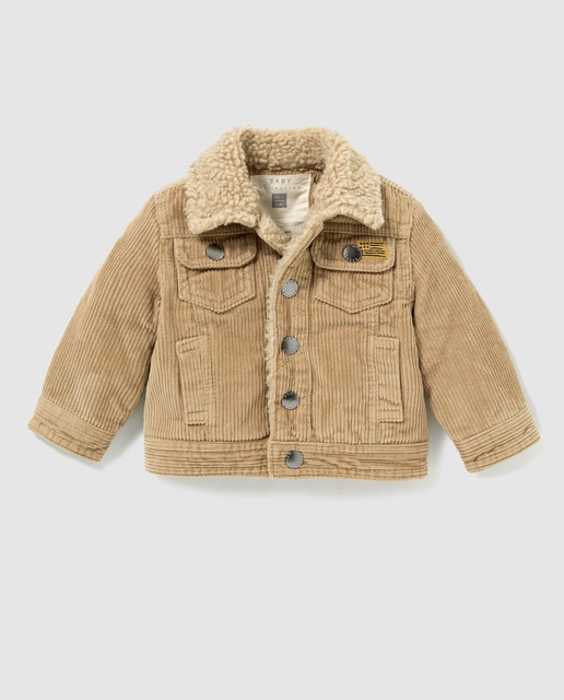 Blusão de bombazina de bebé Brotes bege