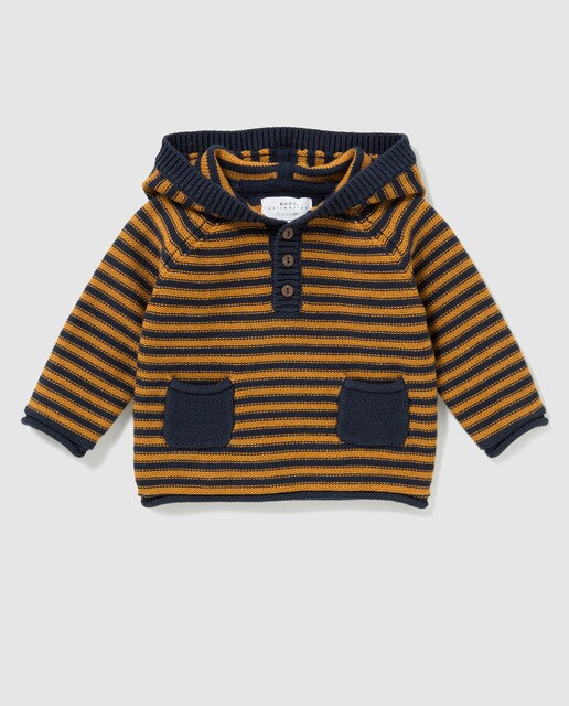 Camisola de malha de bebé menino Brotes às riscas com bolsos