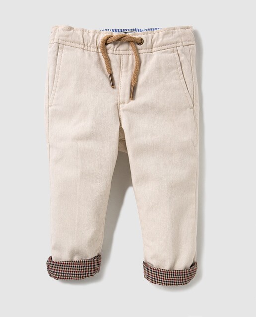 Calças de bebé menino Bass 10 cru com cordão