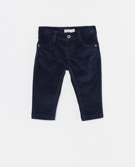 Calças de bombazina de bebé menino Sfera azul-marinho