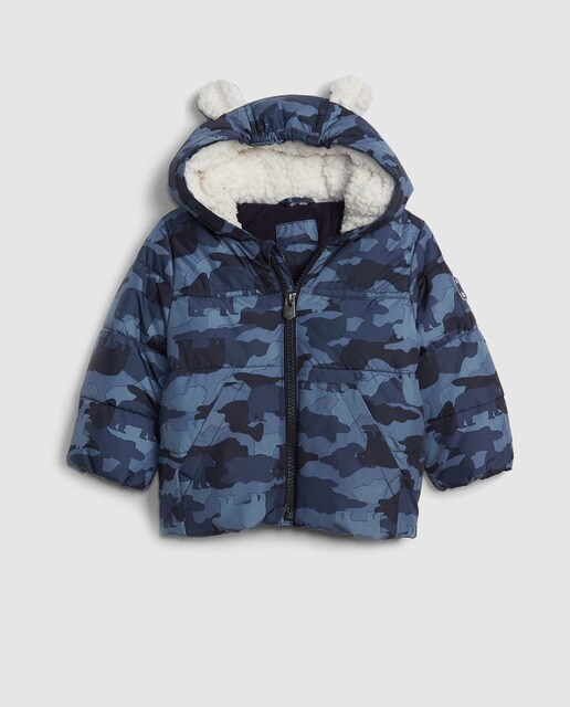 Parka de bebé menino Gap de camuflagem com capuz
