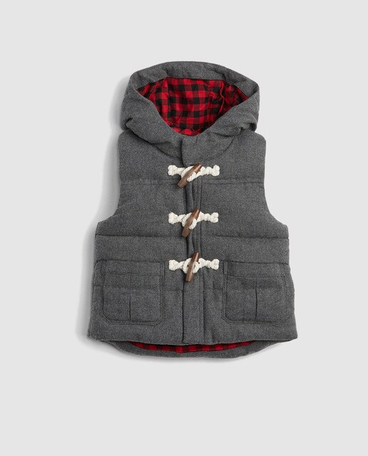 Colete de bebé menino Gap cinzento com capuz